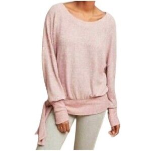 Saturday Sunday Anthropologie Peyton Brushed Fleece Sweater‎ Raspberry Medium